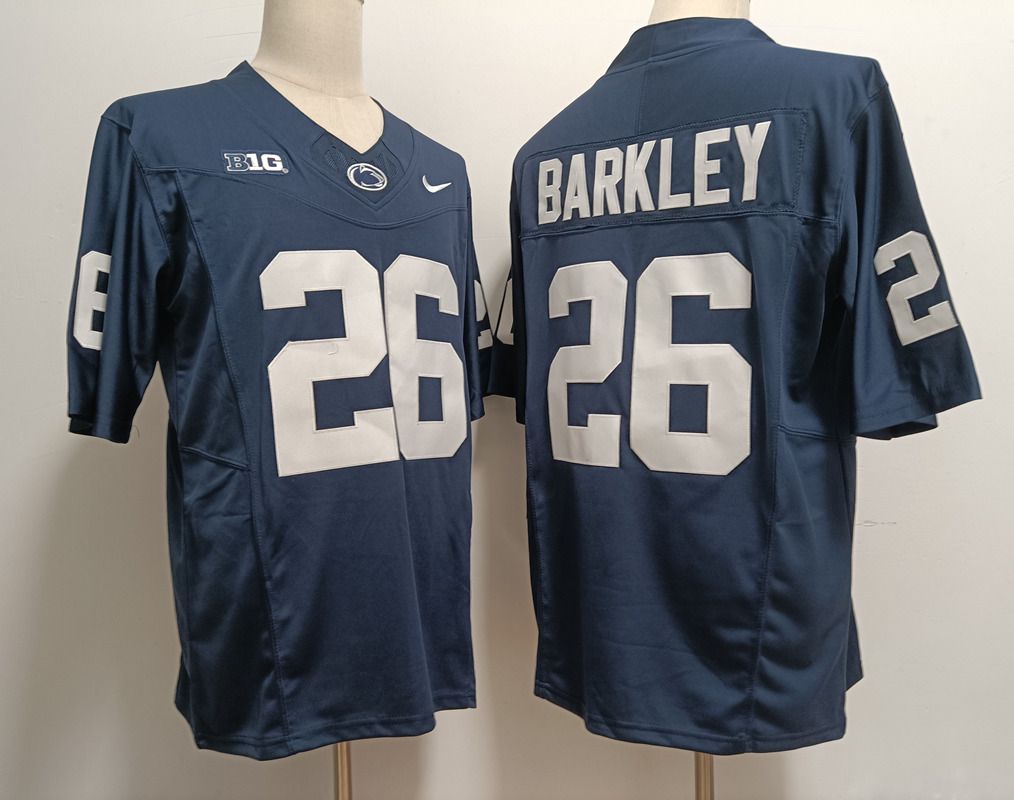 Men Penn State Natty Lions #26 Barkley Blue Nike 2025 NCAA Jersey style 1->ncaa teams->NCAA Jersey